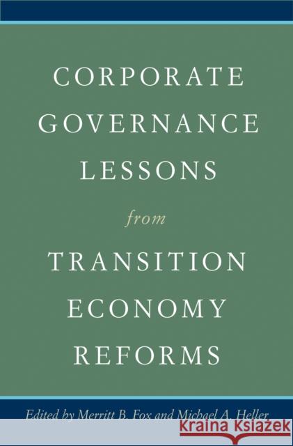Corporate Governance Lessons from Transition Economy Reforms  9780691138312 
