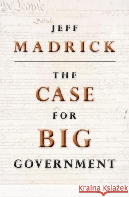 The Case for Big Government Jeff Madrick Ruth O'Brien 9780691146201
