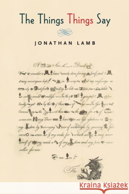 The Things Things Say Lamb, Jonathan 9780691171258