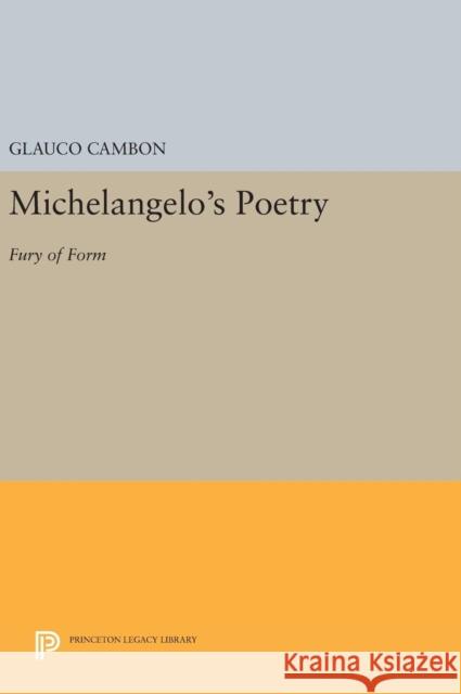 Michelangelo's Poetry: Fury of Form Glauco Cambon 9780691639239 Princeton University Press