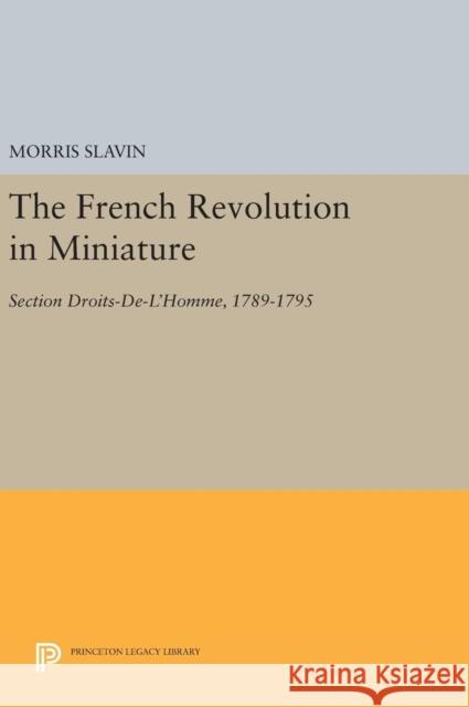 The French Revolution in Miniature: Section Droits-De-l'Homme, 1789-1795 Morris Slavin 9780691640754 Princeton University Press