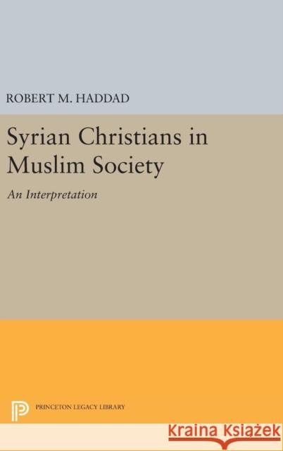 Syrian Christians in a Muslim Society: An Interpretation Robert M. Haddad 9780691647487