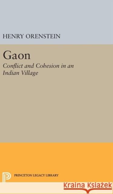 Gaon: Conflict and Cohesion in an Indian Village Henry Orenstein 9780691651064