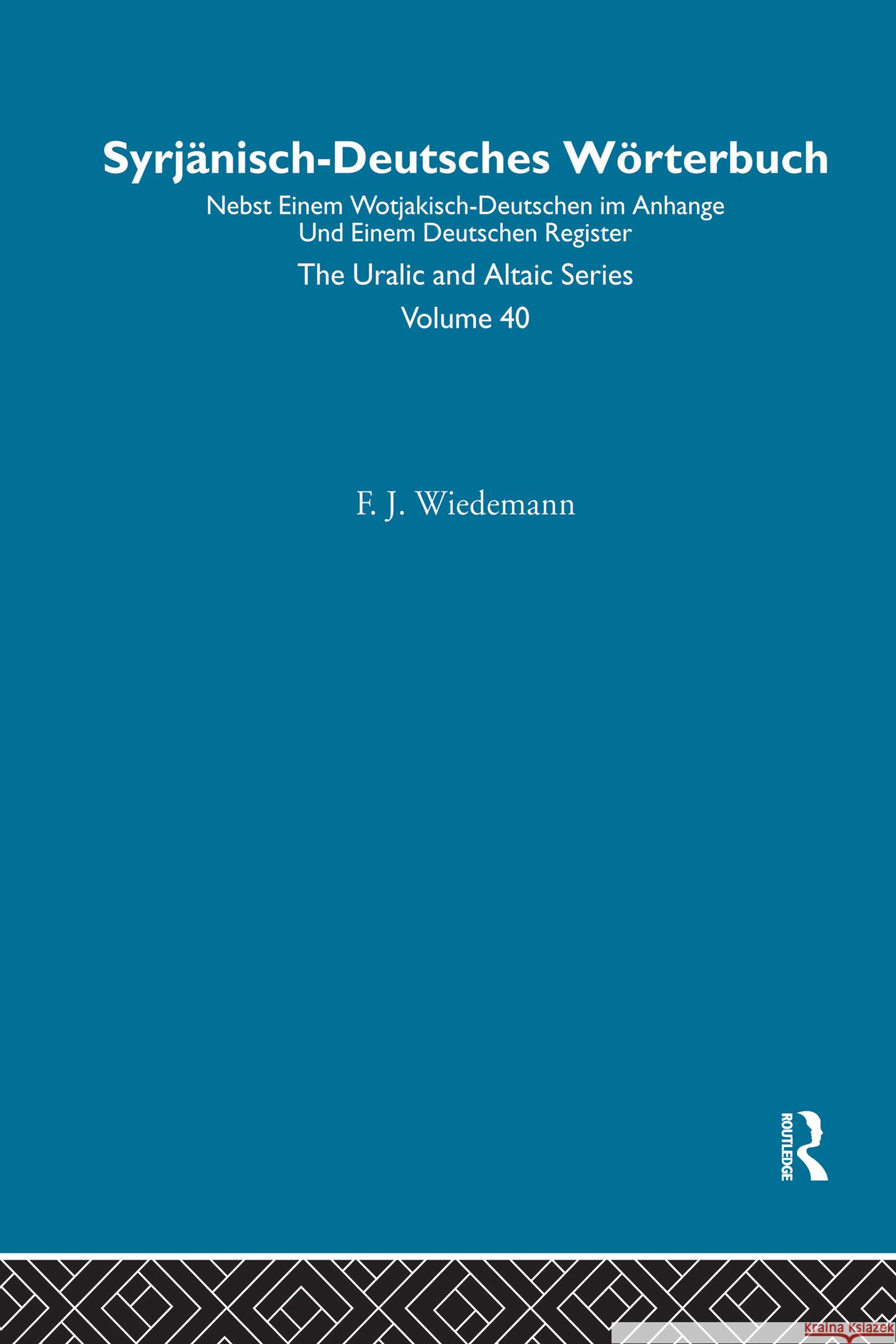 Syrjanisch-Deutches Worterbuch F. J. Wiedemann 9780700708406 Taylor & Francis