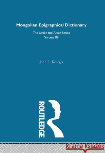 Mongolian Epigraphical Dictionary in Reverse Listing John R. Krueger John R. Krueger  9780700708888
