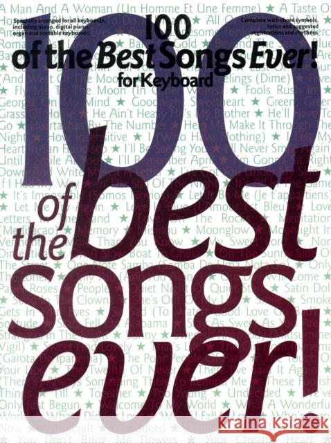 100 Of The Best Songs Ever! For Keyboard  9780711985636 Hal Leonard Europe Limited