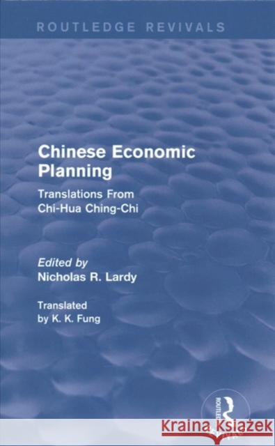 Chinese Economic Planning: Translations from 