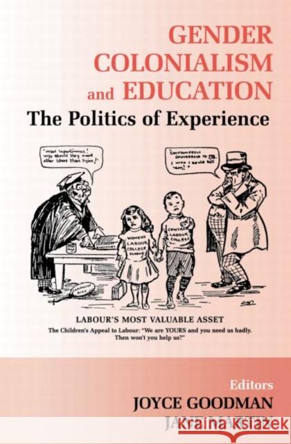 Gender, Colonialism and Education : An International Perspective Joyce Goodman Jane Martin 9780713040463