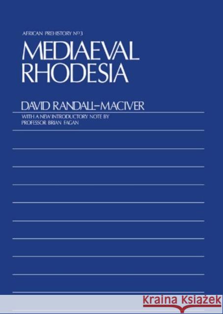 Medieval Rhodesia David Randall-Maciver Randall-Maciver 9780714618852 Routledge