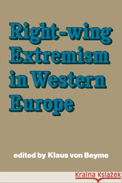 Right-wing Extremism in Western Europe Klaus Vo 9780714633459 Frank Cass Publishers