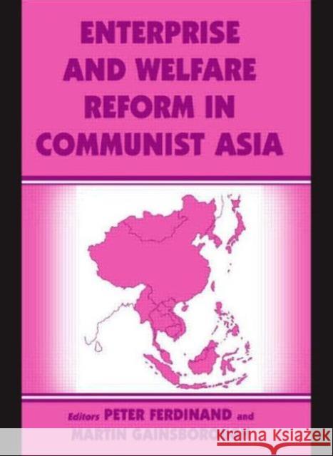 Enterprise and Welfare Reform in Communist Asia Peter Ferdinand Martin Gainsborough Peter Ferdinand 9780714683997