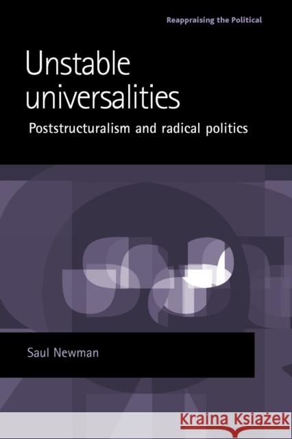 Unstable Universalities: Poststructuralism and Radical Politics Newman, Saul 9780719071294