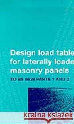 Design Tables for Reinforced Laterally Loaded Masonry Panels: To BS 5628 Parts 1 and 2 Richard Cheng 9780727725264