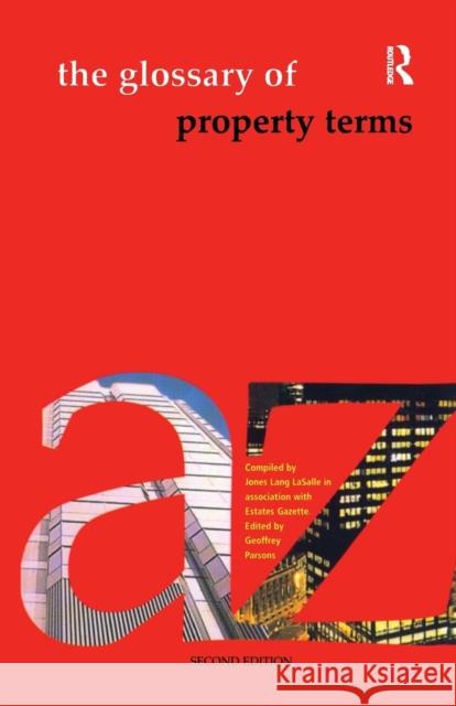 The Glossary of Property Terms Geoffrey Parsons 9780728204218