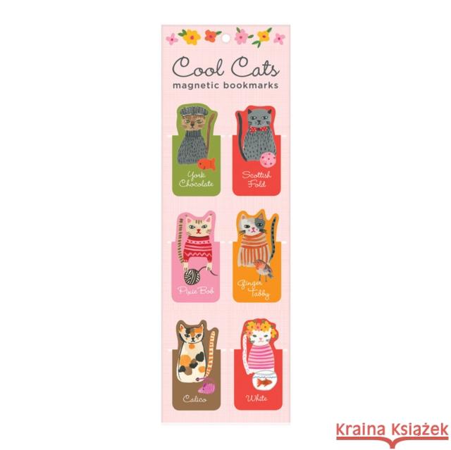 Cool Cats Magnetic Bookmarks Galison, Carolyn Gavin 9780735354302 Galison