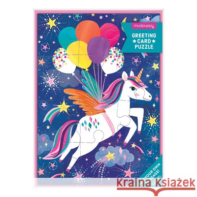 Unicorn Party Greeting Card Puzzle Mudpuppy                                 Rebecca Jones 9780735369658