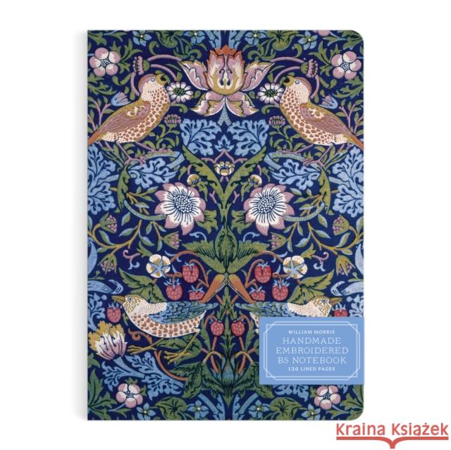 William Morris Strawberry Thief Handmade Embroidered B5 Journal Galison 9780735383265