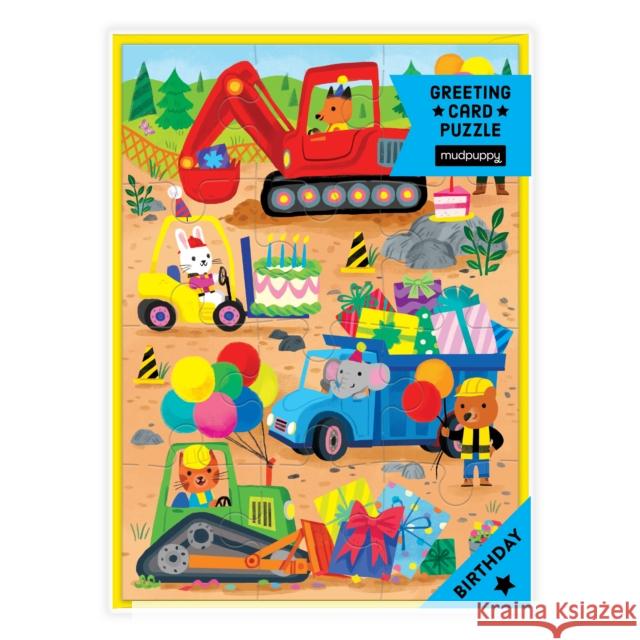 Construction Site Birthday Greeting Card Puzzle Mudpuppy 9780735383951