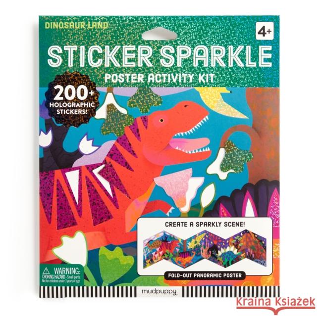 Dinosaur Land Sticker Sparkle Poster Activity Kit Mudpuppy 9780735384460