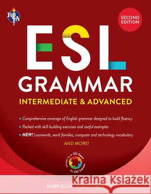 ESL Grammar: Intermediate & Advanced Munoz Page, Mary Ellen 9780738612805 Research & Education Association