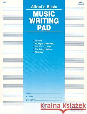 Manuscript / Pad - 12 Stave 80 Pg Alfred Music 9780739014615