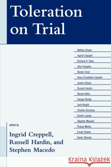 Toleration on Trial Ingrid Creppell 9780739115244 Lexington Books