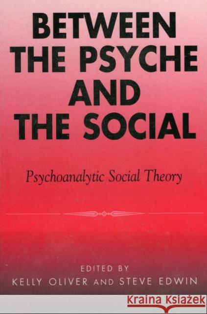 Between the Psyche and the Social: Psychoanalytic Social Theory Edwin, Steve 9780742513099 Rowman & Littlefield Publishers