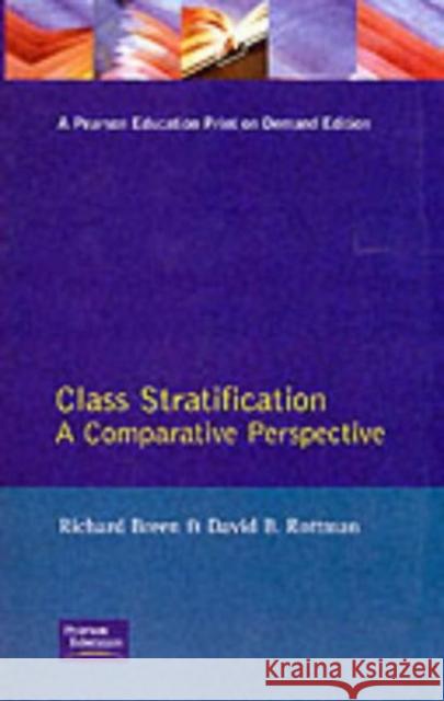 Class Stratification: Comparative Perspectives Breen, Richard 9780745012681