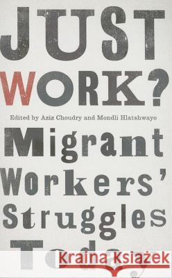 Just Work?: Migrant Workers' Struggle Today Aziz Choudry Mondli Hlatshwayo 9780745335834