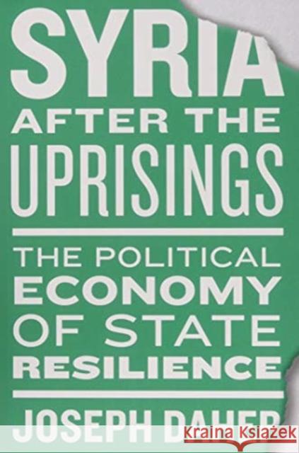 Syria after the Uprisings : The Political Economy of State Resilience Joseph Daher 9780745339382 Pluto Press