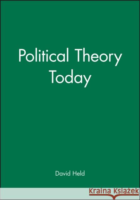 Political Theory Today David Held 9780745608563