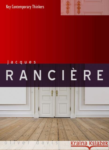 Jacques Rancière Davis, Oliver 9780745646541 