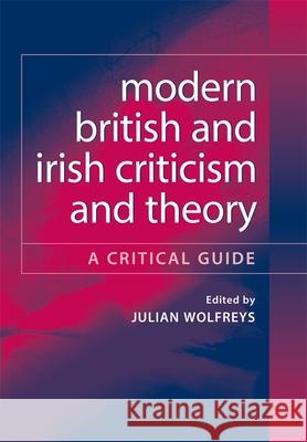 Modern British and Irish Criticism and Theory: A Critical Guide Wolfreys, Julian 9780748624508