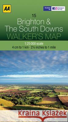 Walker's Map Brighton & the South Downs AA Publishing 9780749573119 AA PUBLISHING
