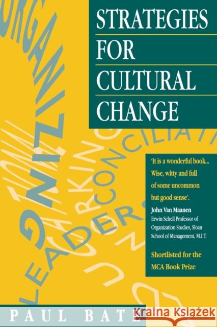 Strategies for Cultural Change Paul Bate S. Paul Bate 9780750623285