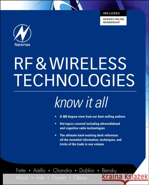 rf and wireless technologies: know it all  Fette, Bruce A. 9780750685818 Newnes