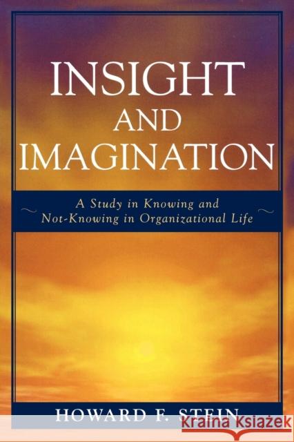 Insight and Imagination: A Study in Knowing and Not-Knowing in Organizational Life Stein, Howard F. 9780761837442