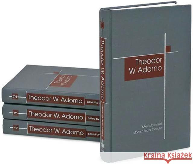 Theodor W. Adorno Gerald Delanty Gerard Delanty 9780761943648 Sage Publications