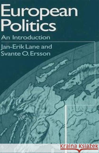 European Politics: An Introduction Lane, Jan-Erik 9780761952862
