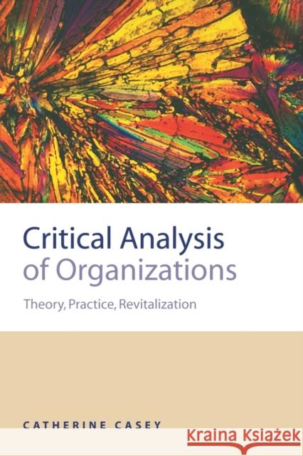 Critical Analysis of Organizations: Theory, Practice, Revitalization Casey, Catherine 9780761959069 Sage Publications