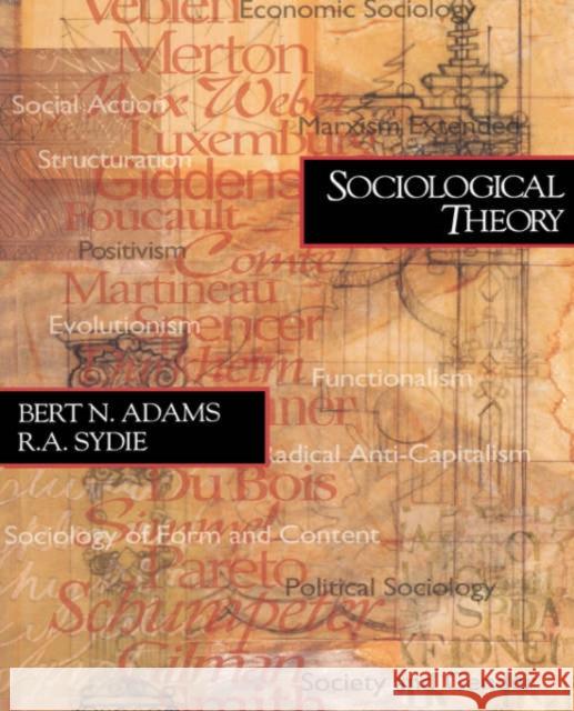 Sociological Theory Bert N. Adams R. A. Sydie Ed Adams 9780761985570 Pine Forge Press