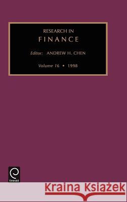 Research in Finance Andrew H. Chen 9780762303281 Emerald Publishing Limited