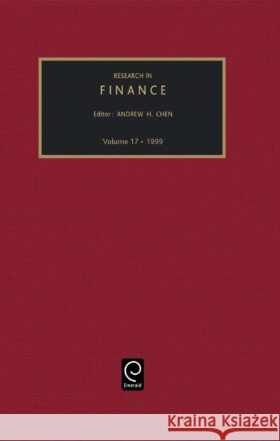 Research in Finance Andrew H. Chen 9780762305650 Emerald Publishing Limited