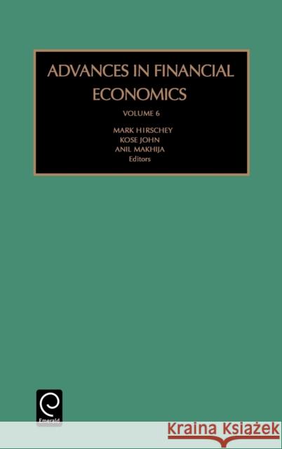 Advances in Financial Economics Hirschey Mar M. Hirschey K. John 9780762307135 JAI Press