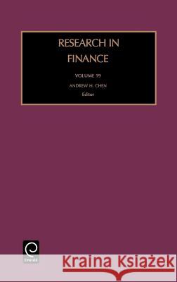 Research in Finance Andrew H. Chen 9780762309658 Emerald Publishing Limited