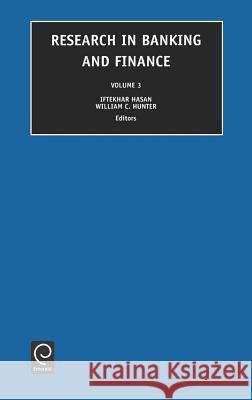 Research in Banking and Finance I. Hasan, W. Curt Hunter 9780762310197