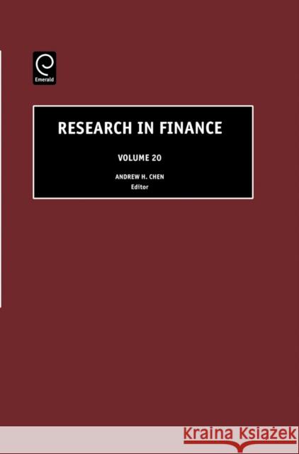 Research in Finance Andrew H. Chen 9780762310739 Emerald Publishing Limited