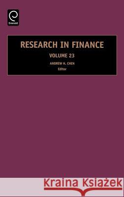 Research in Finance Andrew H. Chen 9780762313457 Emerald Publishing Limited