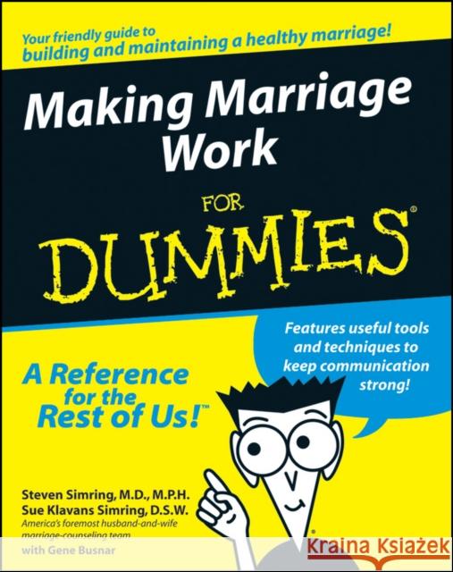Making Marriage Work For Dummies Sue Klavans Simring 9780764551734 0