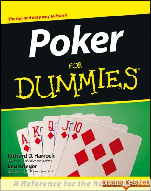 Poker For Dummies Lou Krieger 9780764552328 John Wiley & Sons Inc